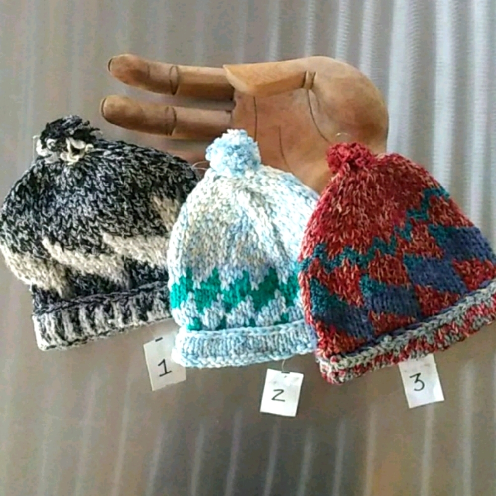 NWT HANDKNITTED TOBBAGANS. THICK AND SOFT
